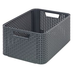 Storage basket Rattan Style M 38,6 x 28,7 x 17 cm dark grey CURVER