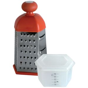 Six-sided grater with a plastic container Patty 22,5 cm mixed colors DOMOTTI