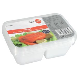 Set of 4 divided containers OMNIA 0.65L