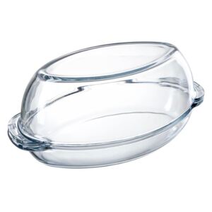 Glass casserole baking dish heat-resistant with lid 3 l + 1,9 l PASABAHCE