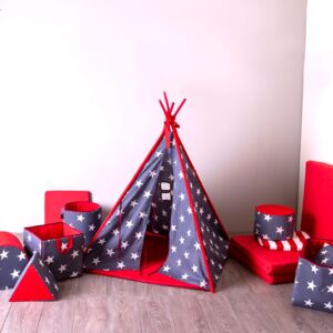 Teepee tent with pillow and mat Stars L064-03PB 104 x 104 x 124 cm PATIO