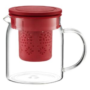 Teapot Subtele with infuser and lid 800 ml red AMBITION
