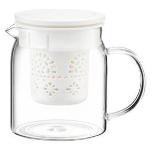 Teapot Subtele with infuser and lid 800 ml white AMBITION