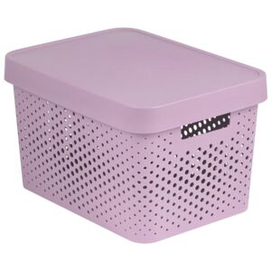 Storage box with lid transparent 17L Infinity pink CURVER