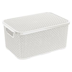 Storage basket with lid Rattan 19 L beige BRANQ