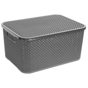 Storage basket with lid Rattan 19 L anthracite BRANQ