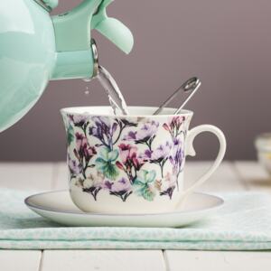 Cup with saucer Garden 450 ml mint flower AMBITION