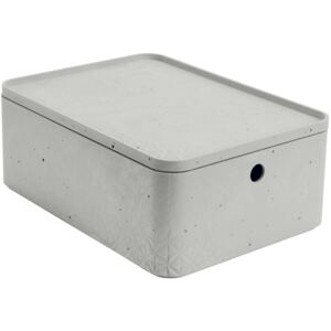 Storage box with lid 8 L Concrete light gray CURVER