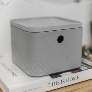 Storage box with lid 3 L Concrete light gray CURVER