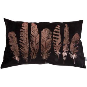 Pillowcase Velvet Black Feather 30 x 50 cm MY HOME