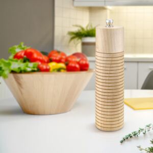 Pepper and salt mill wooden 18 cm fluted Lofty AMBITION