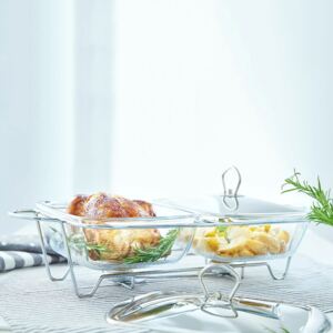 Glass casserole dish with warmer Helios 2 x 2,5 l rectangular AMBITION