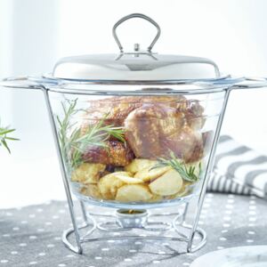Glass casserole dish with warmer Helios 4 l round AMBITION