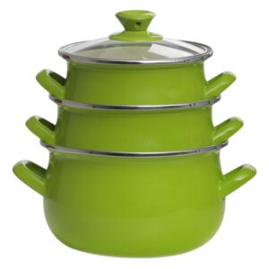 Set of enanel pots Family 6-pcs green AMBITION