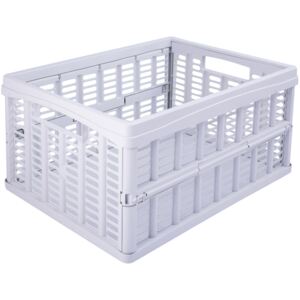 Folding basket / box 35 x 48 x 24 cm white PLAST TEAM