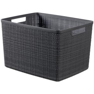 Storage basket rectangular Jute L 36 x 28 x 23 cm gray CURVER