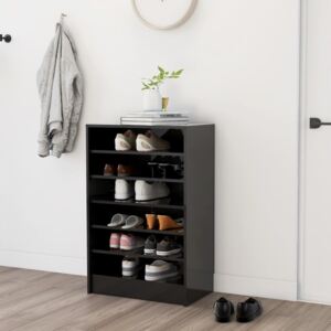 Shoe Cabinet High Gloss Black 60x35x92 cm Chipboard