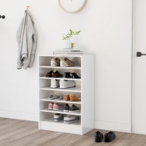 Shoe Cabinet High Gloss White 60x35x92 cm Chipboard