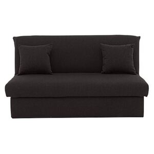 Versatile 2 Seater Fabric Sofa Bed No Arms - Black