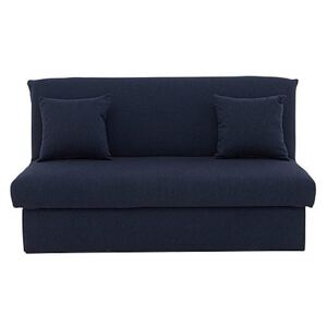 Versatile 2 Seater Fabric Sofa Bed No Arms - Blue