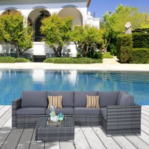 Outsunny Rattan Set, 4 PC-Grey