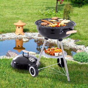 Outsunny Portable Round Kettle Charcoal Grill BBQ Outdoor Heat Control Party Patio Barbecue