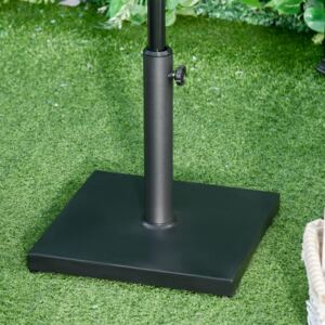 Outsunny Square Parasol Base Heavy Duty Weighted Umbrella Holder Black