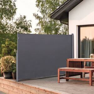 Outsunny Retractable Sun Side Awning Screen Fence Patio Garden Wall Balcony Screening Panel Outdoor Blind Privacy Divider (3x2M, Grey)