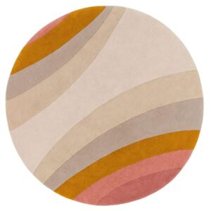 L'Eree Ochre Round Rug - 200 cm / Orange / Wool