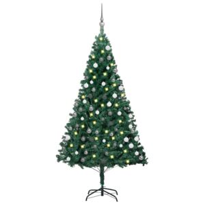 Artificial Christmas Tree with LEDs&Ball Set Green 120 cm PVC