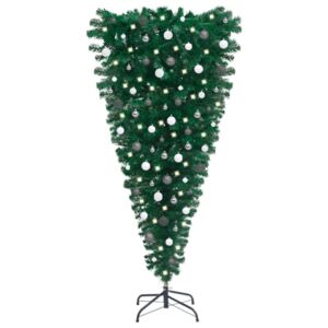 Upside-down Artificial Christmas Tree with LEDs&Ball Set 150 cm