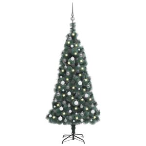 Artificial Christmas Tree LEDs&Ball Set Green 150 cm PVC&PE