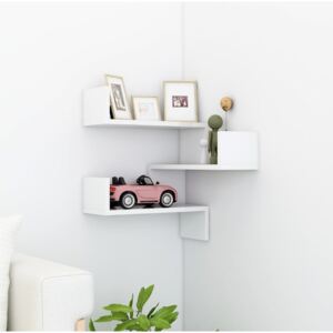 Wall Corner Shelf High Gloss White 40x40x50 cm Chipboard