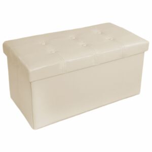Tectake 401461 storage bench made of synthetic leather - beige