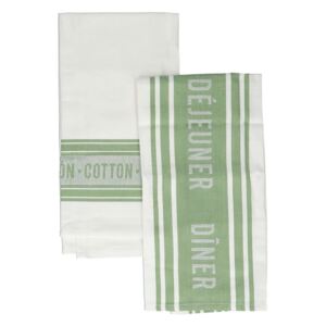 KitchenCraft Jacquard Tea Towels - Jacquard Green