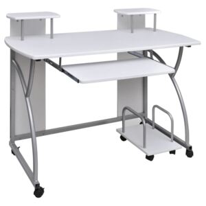 VidaXL Computer Desk with Pull-out Keyboard Tray White