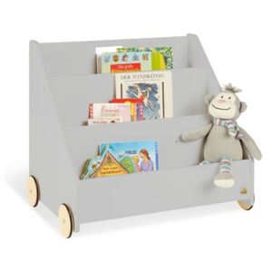 Pinolino Children's Bookshelf Lasse Grey with Wheels