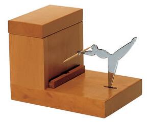 Toothpick dispenser - / Alessi 100 Values Collection by Alessi Natural wood