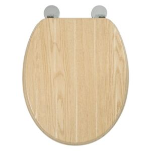 Croydex Geneva Moulded Wood Tongue & Groove Toilet Seat - Oak Effect