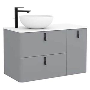 Bathstore Sketch 900 Right Hand Wash Bowl and Unit - Pale Grey