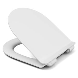Cedo D-Shape Slim Plastic Toilet Seat - White