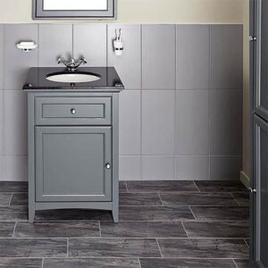 Bathstore Savoy 600mm Granite Top Floorstanding Vanity Unit - Charcoal Grey