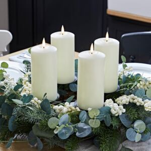 Eucalyptus Advent Wreath & Ivory TruGlow® Candle Table Decoration