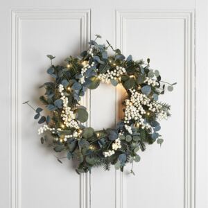 Eucalyptus & White Berry Christmas Wreath Micro Light Bundle