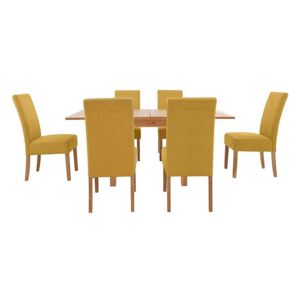Furnitureland - California Solid Oak Flip Top Extending Table and 6 Fabric Chairs