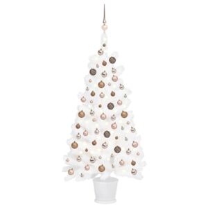 Artificial Christmas Tree with LEDs&Ball Set White 65 cm