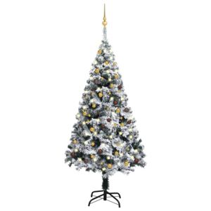 Artificial Christmas Tree with LEDs&Ball Set Green 180 cm PVC