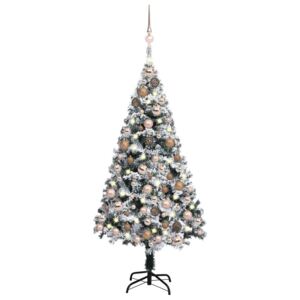 Artificial Christmas Tree with LEDs&Ball Set Green 150 cm PVC