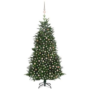 Artificial Christmas Tree LEDs&Ball Set Green 240 cm PVC&PE