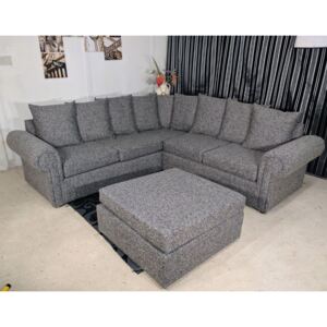 Delve Corner Sofa and Footstool Grey